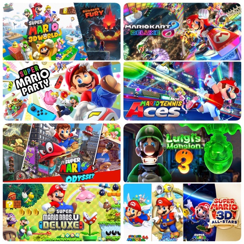 SALE [มือ2]แผ่นเกม Nintendo Switch [Mario 3d World, Mario Party, Kart, Tennis, Odyssey, Bros U, Luigi’s 3 & 3d allstar] เกมและอุปกรณ์เสริม แผ่นและตลับเกม เพลย์สเตชั่น