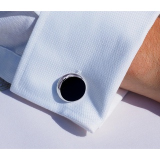 1PC Simple สีดำและสีขาวปุ่มด้านบนหรูหรา Cufflinks ของขวัญงานแต่งงานธุรกิจแฟชั่น Men