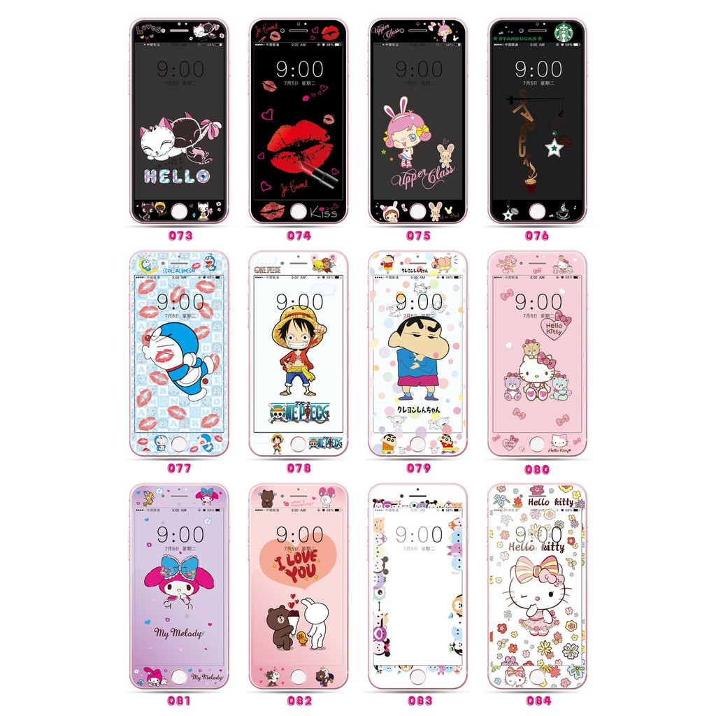 กระจกนิรภัยกันรอยหน้าจอลายการ์ตูนสําหรับ Iphone6 6 S I8 I7 Plus Iphone8 Iphone7 Plus Se2 Iphone6S