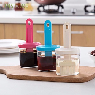 INSTORE Portable Basting Brushes Steak BBQ Brush Oil Bottle Brush Heat Resistant Barbecue Kitchen Accessories Multipurpose Baking Cooking Tool/Multicolor