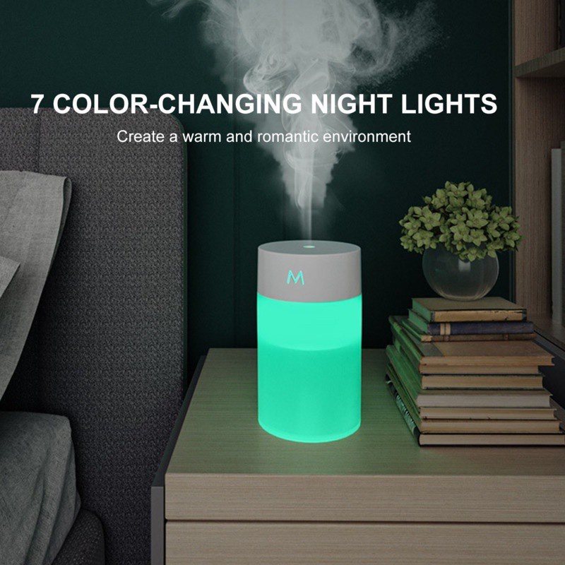 260mL Mist Humidifier Diffuser แบบพกพาที่มีสีสัน Night Light Quiet Cool