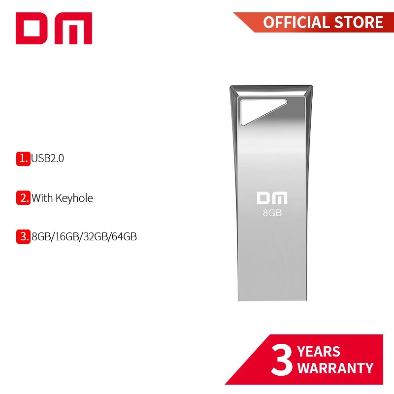 Dm แฟลชไดรฟ์ USB 8GB 16GB 32GB 64GB สไตล์เรียบง่าย สําหรับคอมพิวเตอร์ แท็บเล็ต PC