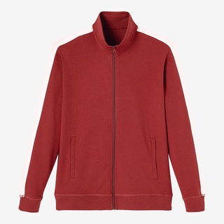 เสื้อใส่ออกกำลังกาย เสื้อแขนยาว เสื้อกันหนาว ผู้ชาย NYAMBA Zippered Fitness Hoodie With Striped Sleeves Red เสื้อฟิตเนส