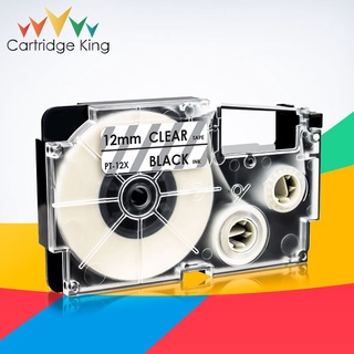 Label Maker XR-12X for Casio Tape Cartridge 12mm Black on Clear Compatible Tape KL-60L KL 880 KL-70e KL-100e