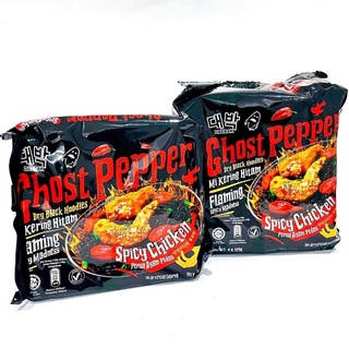 มาม่าเส้นดำ(Ghost Pepper) ยกแพ็ก 4 ซอง