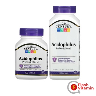 &lt; พร้อมส่ง &gt;  21st Century, Acidophilus Probiotic Blend,  100 / 150 แคปซูล - โปรไบโอติก แอซิโดฟิลัส