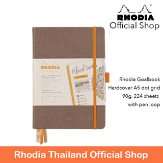 Rhodia Goalbook Hard Cover ขนาด A5 Taupe Dot Grid 118573C