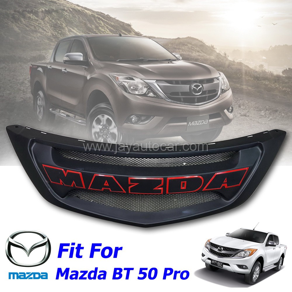 กระจังหน้าแต่ง กระจังหน้า Mazda BT50 Pro โลโก้ Mazda BT-50 สำหรับ มาสด้า บีที50 โปร สีแดง สีขาว