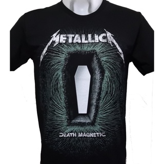 TSHIRTฝ้ายเสื้อวง Metallica เมทาลิกา เสื้อยืด เสื้อดำ วงดนตรี วงร็อค Metallica Heavy Metal Rock Band Tour T-shirts-5xl