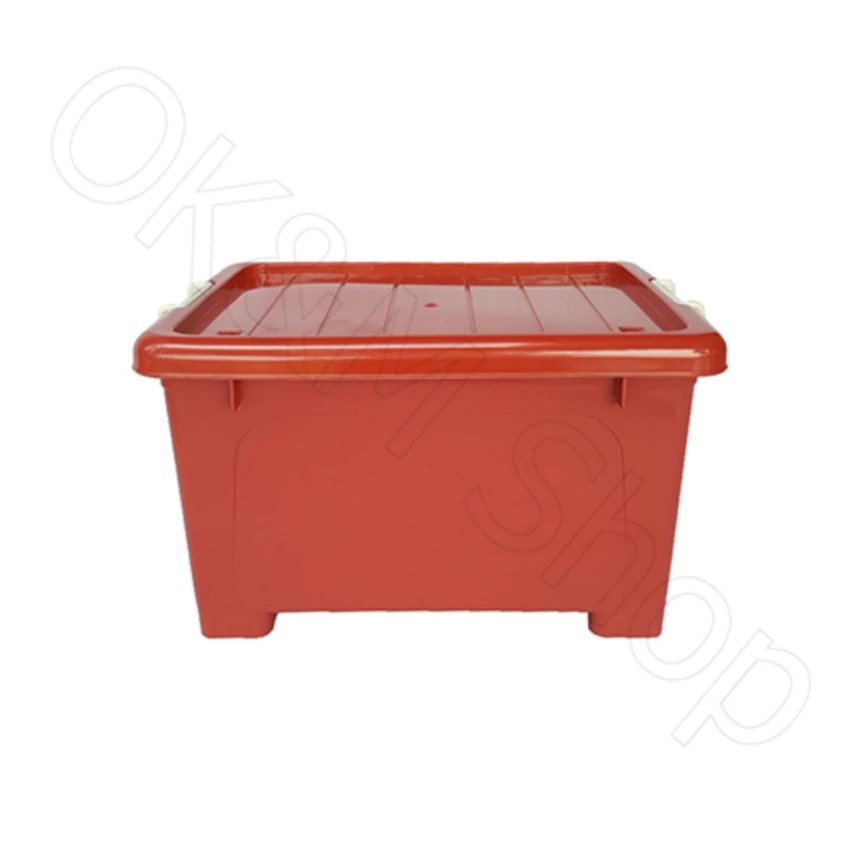 OL&amp;P shop กล่องพลาสติก 60 ลิตร(มีล้อ) สีแดง