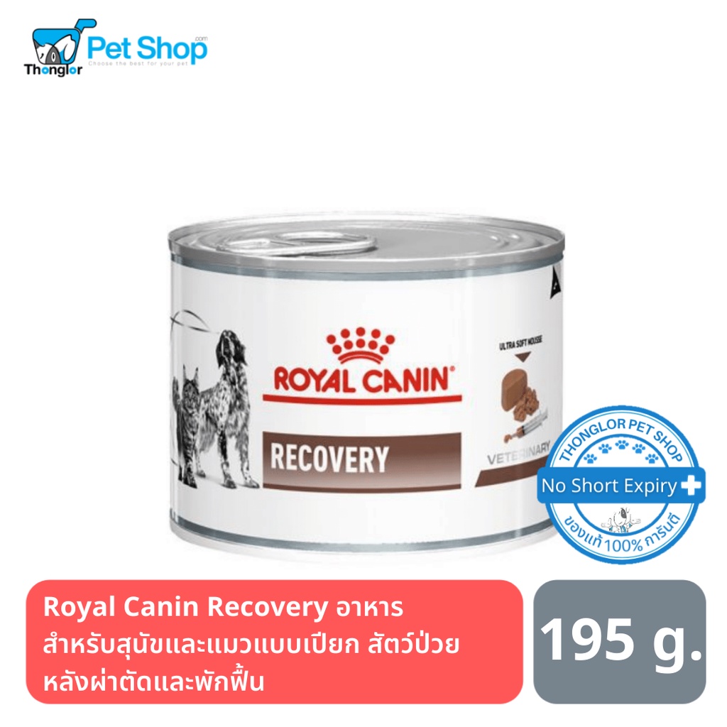 Royal Canin Recovery อาหารสำหรับสุนัขและแมวแบบเปียก สัตว์ป่วยและพักฟื้น 195 g.