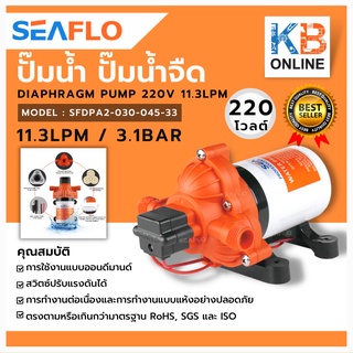 seaflo ปั๊มน้ำ 220 โวลต์ ปั๊มไดอะแฟรม ปั๊มน้ำ AC (สำหรับไฟบ้าน) ซีรี่ย์ 33 11.3LPM 3.1bar SFDPA2-030-045-33