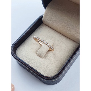 แหวนเงินแท้ 92.5%  แหวนแถว สวย หวาน สีชมพูโรสโกลด์ น่ารักๆ ใส่สบาย ไม่เกะกะ
