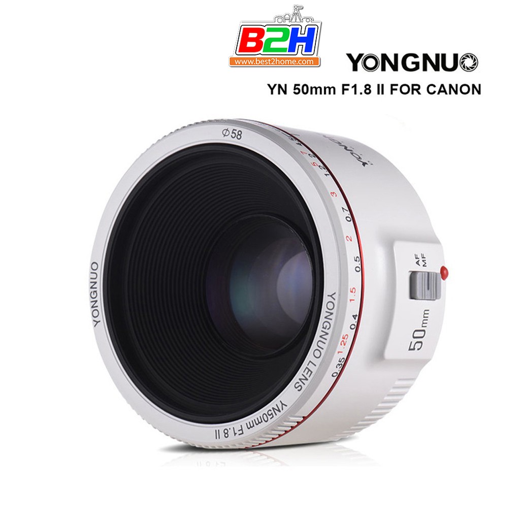 LENS YONGNUO YN-50mm f1.8 II for Canon EF (White) ประกันศูนย์ในไทย 1 ปี