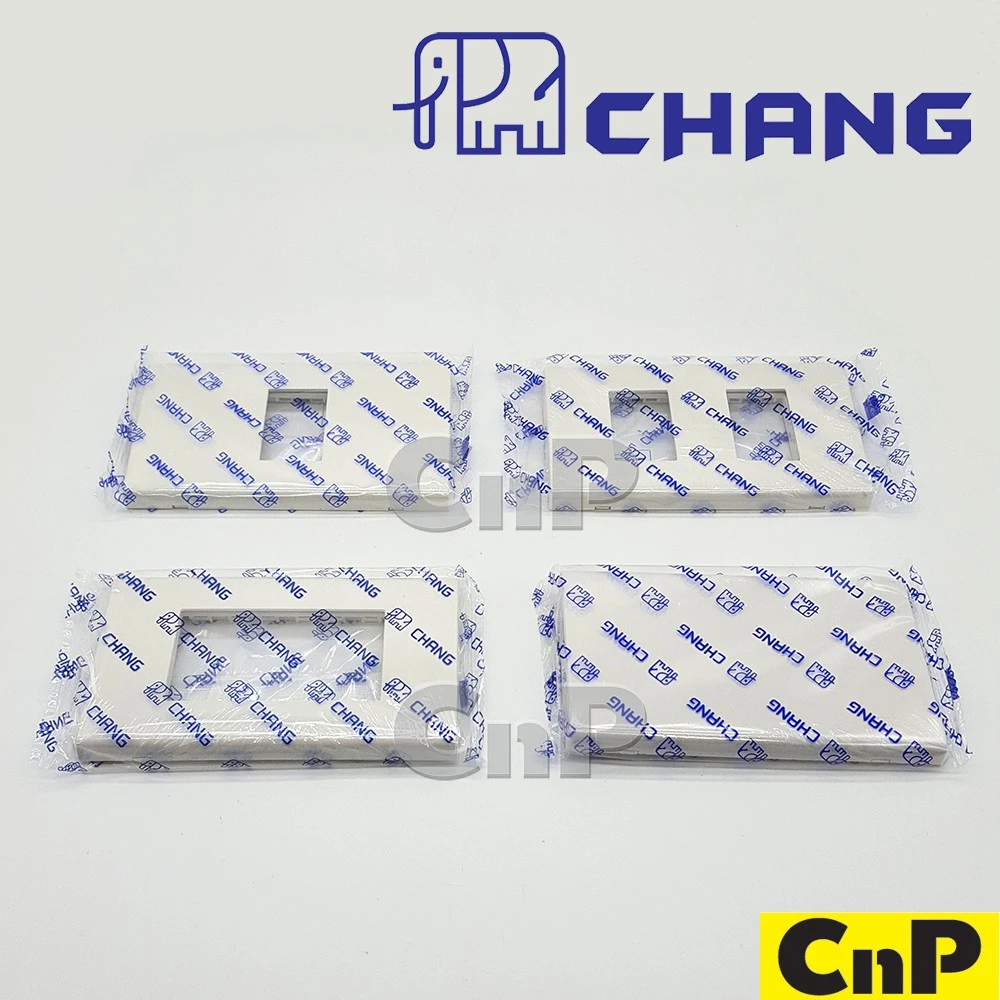 CHANG หน้ากาก ฝา 1-3 ช่อง และ หน้ากากปิดเรียบ สีขาว ช้าง รุ่น FA-200-203