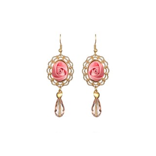 TANITTgems Vintage Austrian Crystals Pink Rose Earrings