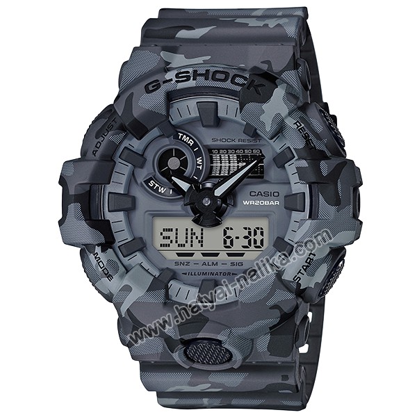 นาฬิกา Casio G-Shock Limited GA-700CM Camouflage series รุ่น GA-700CM-8A (พรางเทา) ของแท้ รับประกัน1ปี