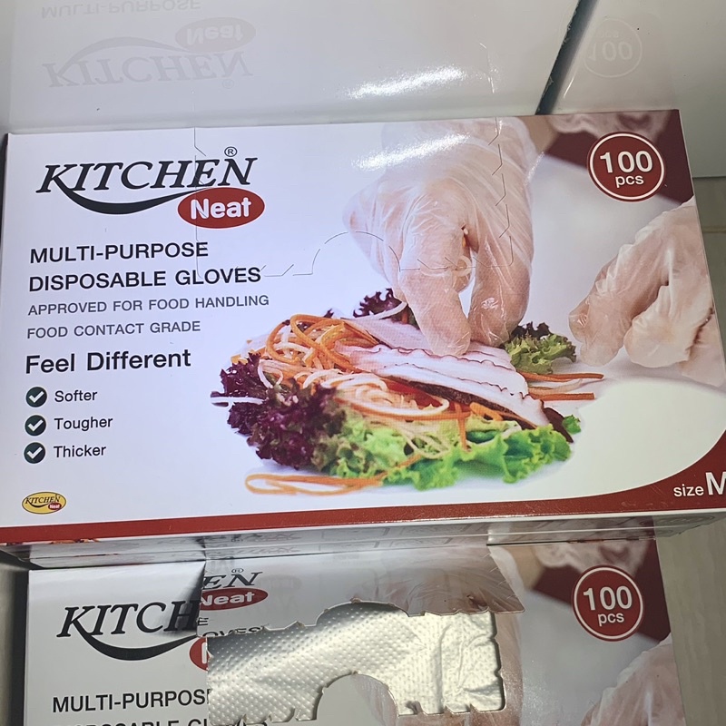 ถุงมือพลาสติกใส 100 ใบ Kitchen Neat Multi-purpose disposable  Gloves