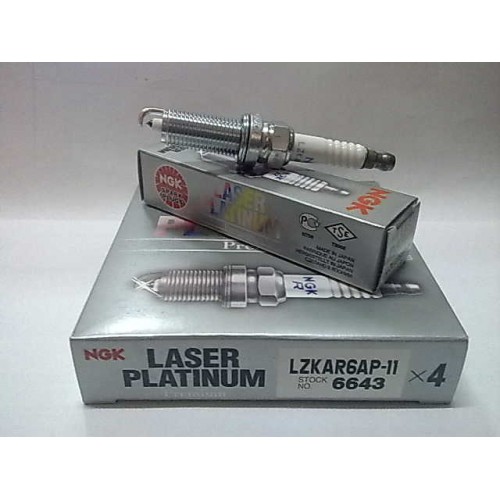 หัวเทียน NGK Laser Platinum LZKAR6AP-11 6643 Nissan Almera Livina Latio Sylphy