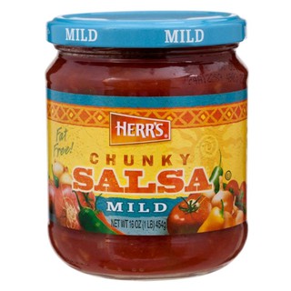 ซอสดิปซัลซ่า รสเผ็ดน้อย Herrs Mild Salsa Dip Sauce 454g.