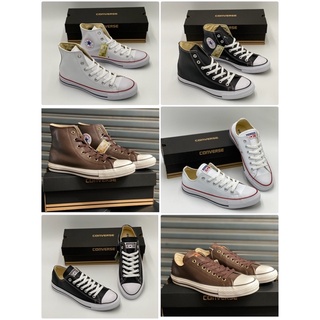 รองเท้าผ้าใบคอนเวิร์สเป็นหนัง(convers all stars หนังแท้)มีใซส์39….44 ไซส์ตรองปก ทางร้านมีฟรีกล่อง ใบเสร็จ