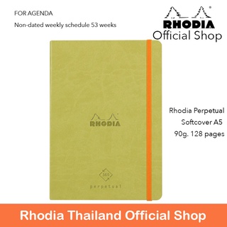 Rhodiarama : Perpetual Softcover - A5 -Anise Green (1868) สมุดจดบันทึก Agenda กางได้ 180 องศา นำเข้าโดย Rhodia Thailand