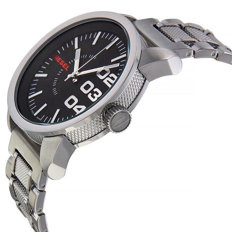 ❌พร้อมส่ง❌ นาฬิกาแบรนเนม มือสอง ของแท้ นาฬิกา DIESEL MEN'S DZ1370 QUARTZ  BLACK DIAL STAINLESS STEEL WATCH 45 MM ผ่อนได้