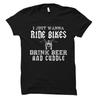 ถูกสุดๆGILDAN เสื้อยืด พิมพ์ลาย Just Wanna Ride Bikes Drink Beer And Cuddle สําหรับผู้ชาย และผู้หญิงรหัสเต็ม