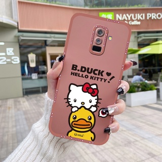 สําหรับ Samsung Galaxy A6 Plus 2018 เคสการ์ตูนเป็ดน่ารัก กันกระแทก ขอบสี่เหลี่ยม เคสซิลิโคนนิ่ม ฝาครอบเต็มรูปแบบ เคสป้องกันกล้อง แองเจิลอาย