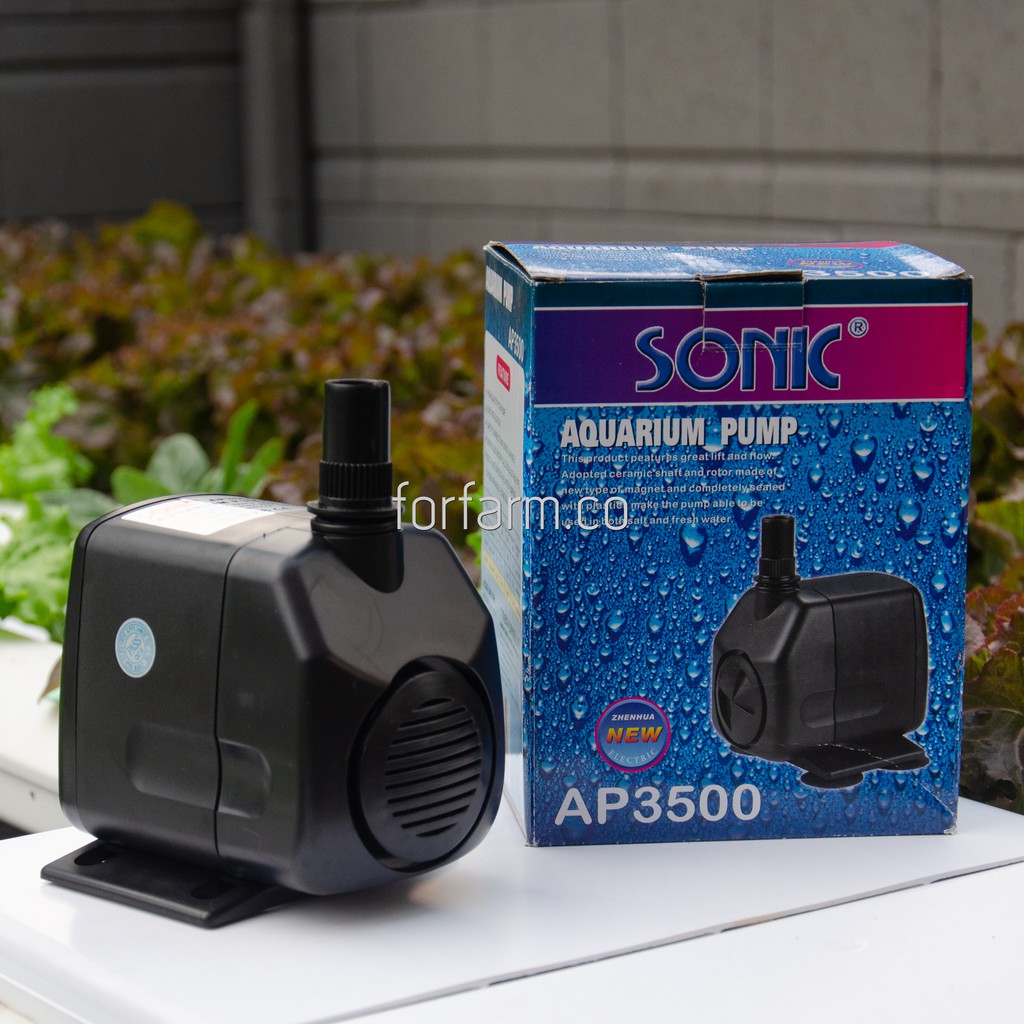 Sonic AP3500 ปั๊มน้ำตู้ปลา เหมาะสำหรับทำระบบน้ำปลูกผักไฮโดรโปนิกส์ แบบน้ำวน