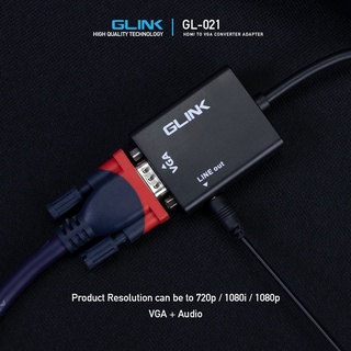 ตัวแปลงสัญญาณ HDMI เป็น  VGA จาก GLINK รุ่น GL-021.