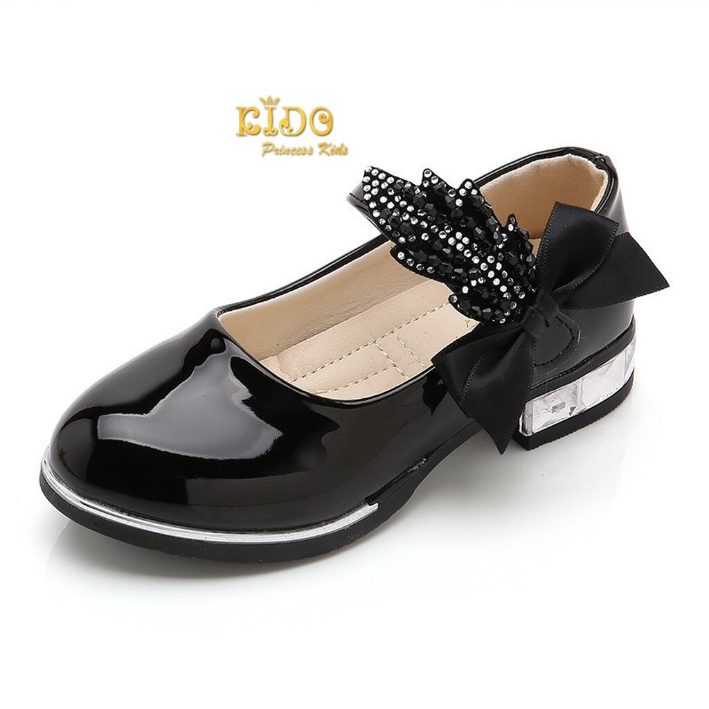 รองเท้าเด็กต้องเผื่อ1เซนจากเท้าน้อง(หน้าร้านอยู่รัชดา ลองได้)H085สีดำ หนังแก้ว ค