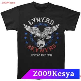 Z009Kesya เสื้อยืดผู้ชาย FEA Lynyrd Skynyrd Mens Best Of The Best T-shirt Small Black discount FEA