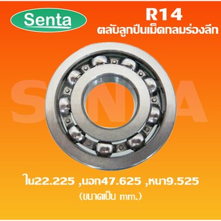 R14 ตลับลูกปืนเม็ดกลม ตลับลูกปืนขนาดเล็ก ขนาดใน22.225 นอก47.625 หนา9.525 แบบไม่มีฝา (Miniature ball bearing)