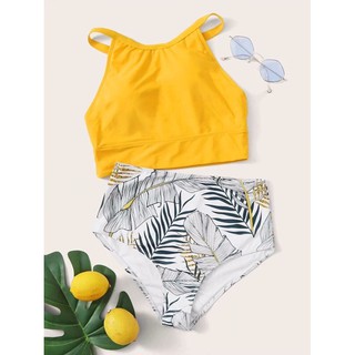 ☀️Tropical high waist bikini☀️ New!! จากเว็บ Shein