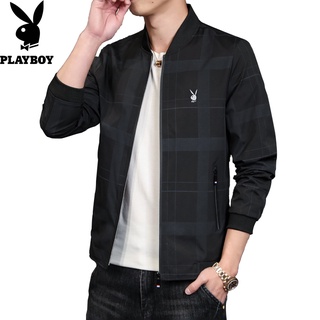 Playboy Spring and Autumn New Long-sleeved Stand-up Collar Business Mens Casual Jacket