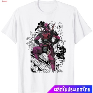 เสื้อยืดลำลอง  Deadpool Samurai Dragon Floral Graphic T-Shirt Sports T-shirt