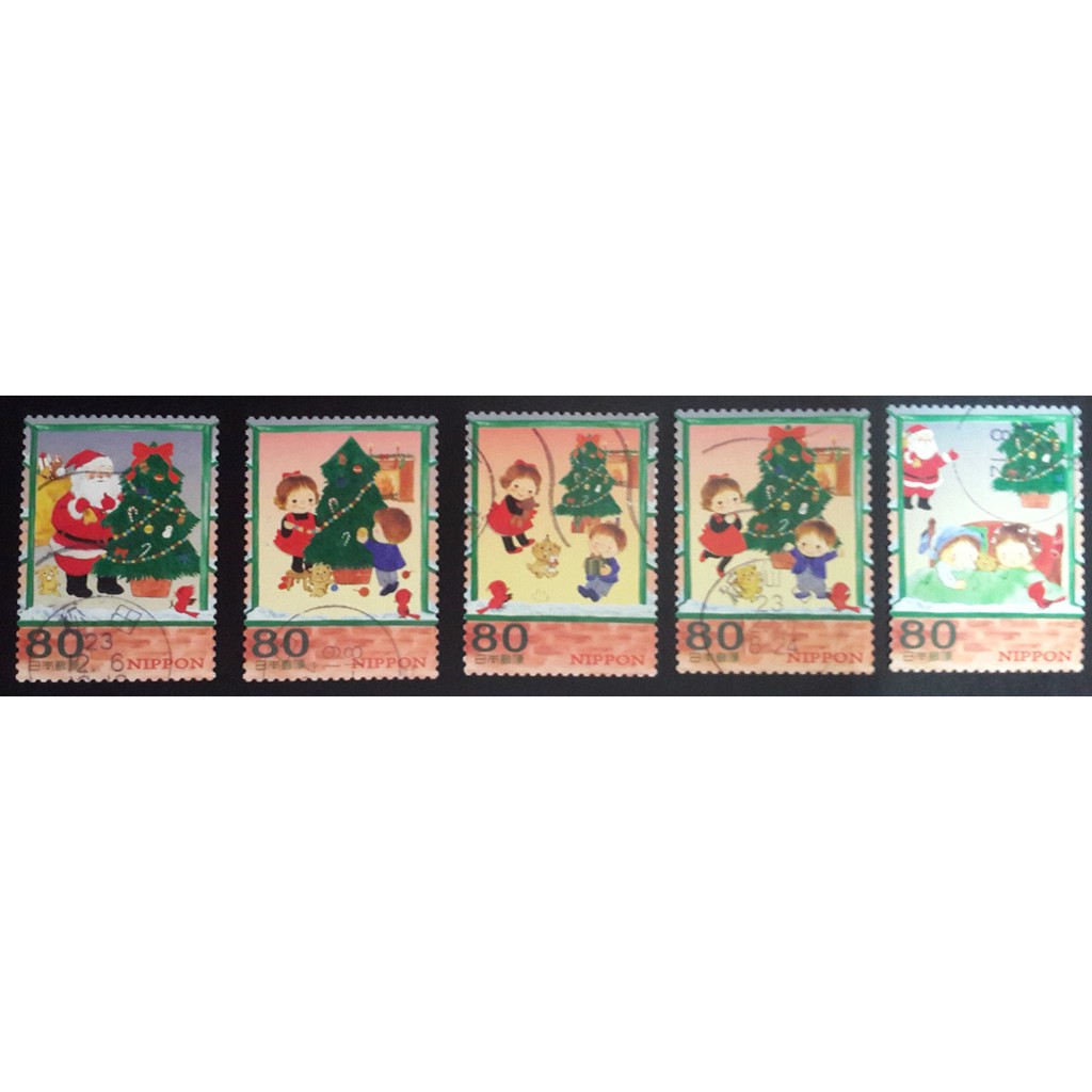 J351-2 แสตมป์ญี่ปุ่นใช้แล้ว ชุด Greetings Stamps – Winter Christmas – 80 Yen - ปี 2011 ใช้แล้ว สภาพด