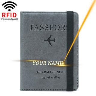 Rfid กระเป๋าสตางค์ ใส่หนังสือเดินทาง บัตรเครดิต บัตรเครดิต ID สําหรับผู้ชาย ผู้หญิง