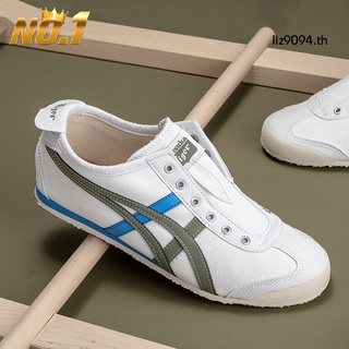 Asics onitsuka MEXICO 66 รองเท้าผ้าใบ รองเท้าวิ่ง คลาสสิก สําหรับผู้ชาย ผู้หญิง (ส่งฟรี) สีขาว D528N-0101