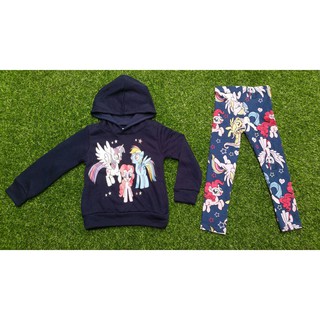 เสื้อกันหนาวแขนยาวมีฮู้ด+เลกกิ้ง