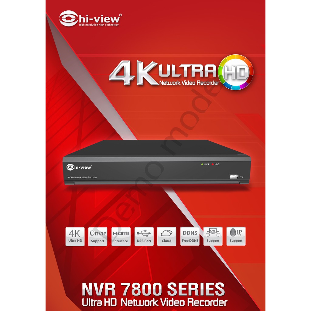 HP-7816H2 hiview NVR 16 ch. ip Camera NVR 16CH Support 4K (8.0 MP (3840×2160)เครื่องบันทึกภาพกล้องไอ