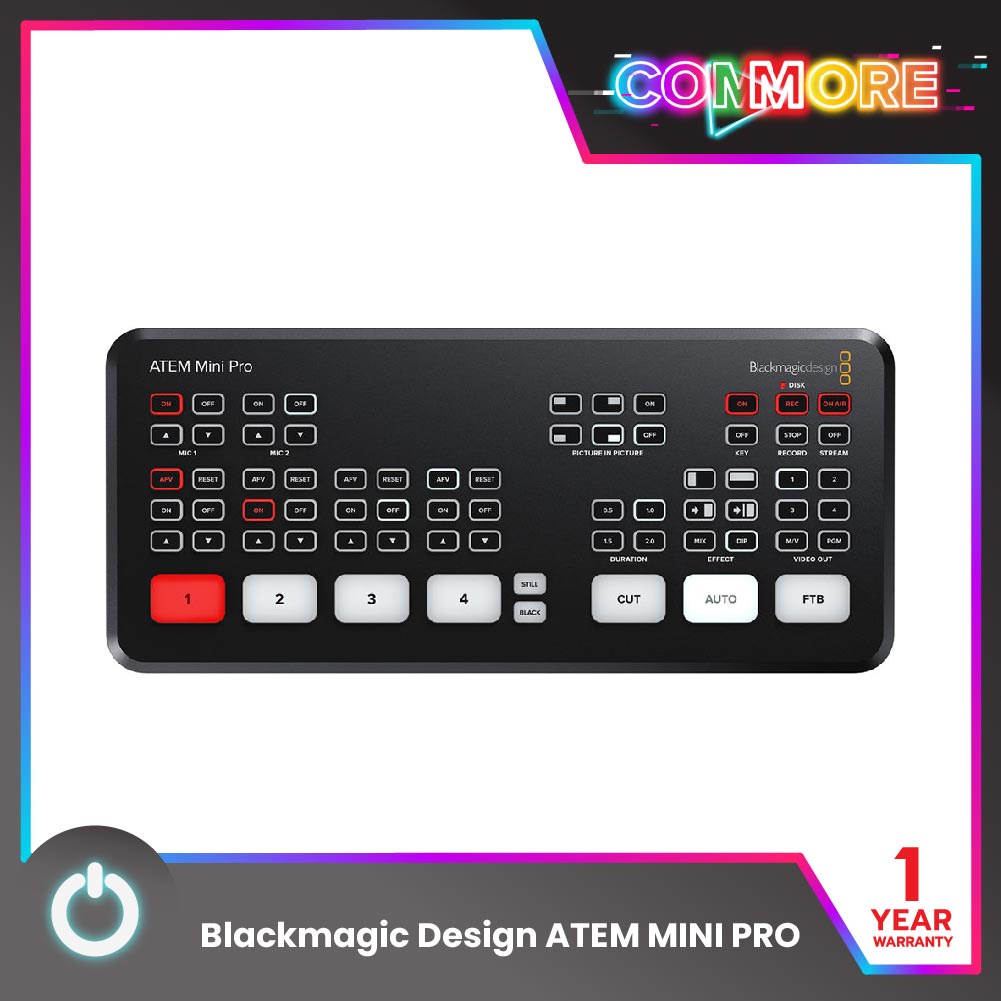 Blackmagic Design ATEM MINI PRO SWITCHER With MULTIVIEW อุปกรณ์สำหรับสตรีมมิ่ง เป็น Switcher และ Streaming ในตัว