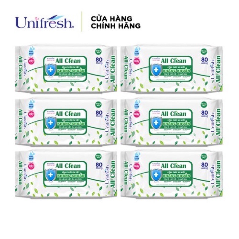 Unifresh ALL CLean Wtp 80 ทิชชู่ไหม 100X24 Np