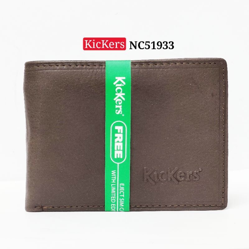 Kickers Leather Bifold Wallet For Men ฟรีซิมการ์ด ( NC5193 ) Dompet Lelaki Kulit