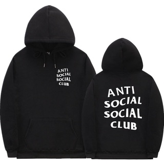 Jxlq เสื้อกันหนาว มีฮู้ด ผ้าฝ้ายแท้ ลายตัวอักษร Anti Social Club เข้ากับทุกการแต่งกาย ของขวัญวันเกิด สําหรับผู้ชาย 2022 YQ