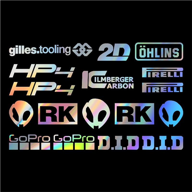 สติกเกอร์สะท้อนแสง โฮโลแกรม HP4 RACE RK DID Pirellr GoPro สําหรับติดตกแต่งรถจักรยานยนต์ ราคา ถูกที่สุด ดีลบีเคเค แกลเลอรีภาพที่ 6