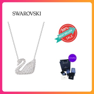 Swarovski สร้อยคอผู้หญ SWAN LAKE สร้อยคอหงส์ขาวที่เรียบง่ายและสง่างาม Classic Swan สร้อยคอ แฟน ของขวัญ ทองคำขาว