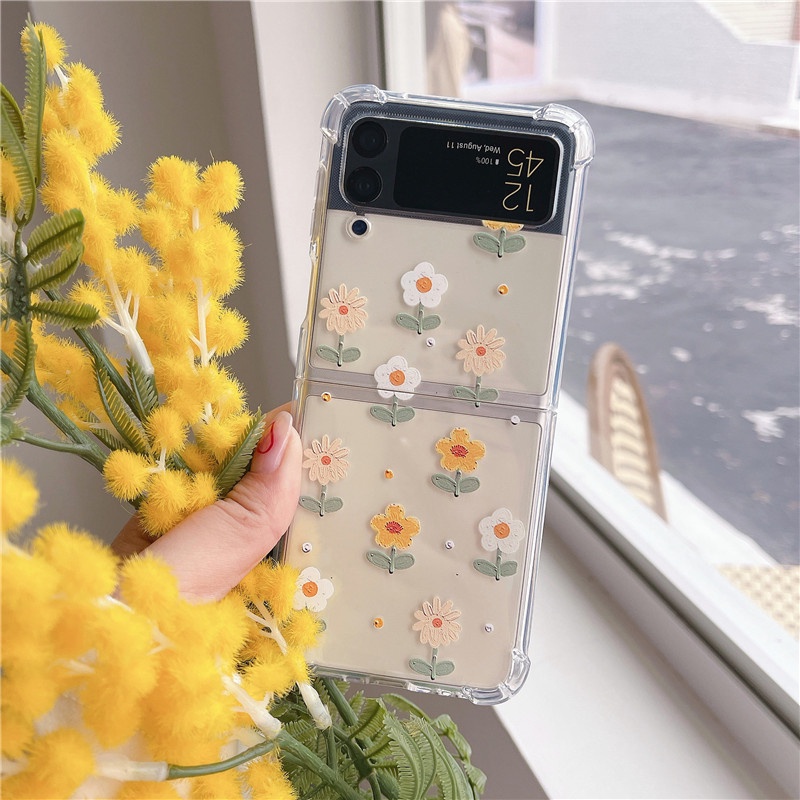 Samsung Galaxy Z Flip3 4 เคสใส สไตล์น่ารัก ดอกไม้ สีสันสดใส TPU นิ่ม ใส เคสสวย รวมทุกอย่าง ป้องกัน กันกระแทก เคสสร้างสรรค์