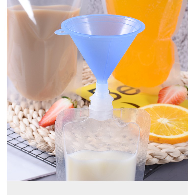 พร้อมส่ง!50/100/200/300ml ถุงบรรจุของเหลว แบบใสขุ่น ก้นตั้งได้  มีจุกสีขาว ติดฝาเกลีย